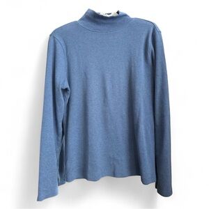 Pendleton Slate Blue Mock Neck Long Sleeve, Small